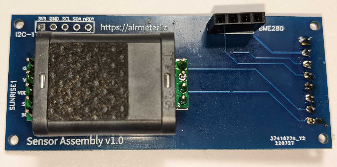 Completed Sensor Assembly for a Senseair Sunrise CO2 sensor